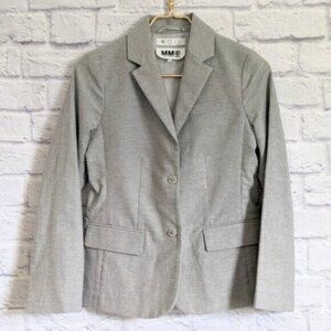 MM6 Maison Margiela Gray Knit Blazer Jacket 38 XS Single Breasted Fitted Office